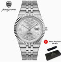 PAAZOMU Reloj para Hombre – Plateado con Esfera Blanca, Diseño Elegante