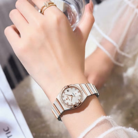 POEDAGAR Mujer plateado - Esfera Blanca | cuarzo Elegante