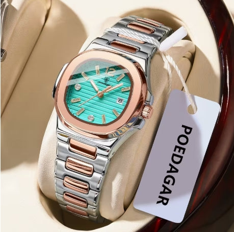 POEDAGAR Mujer Plateado – Esfera de Colores | Cuarzo
