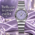 POEDAGAR Mujer plateado - Esfera Blanca | cuarzo Elegante