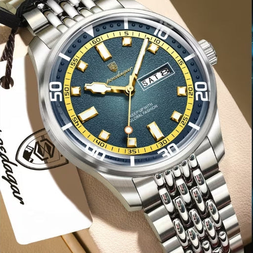 POEDAGAR 1801 Verde - Reloj de Acero Inoxidable