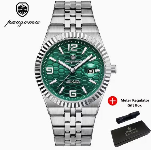 Reloj PAAZOMU Plateado con Esfera Azul Turquesa – Cuarzo