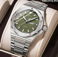 POEGADAR Reloj para Hombre – Menta Verde  y Plateado, Resistente al Agua